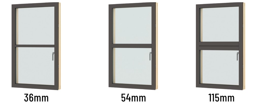 VELFAC Glazing Bar Sizes - Available at Minimal Frame Projects