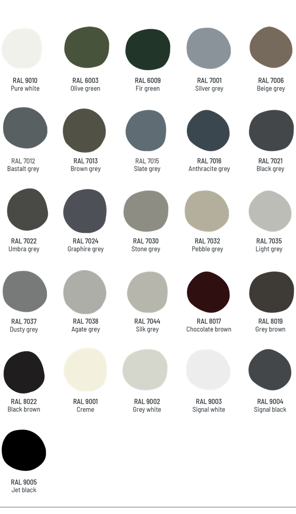VELFAC RAL Colours - Interior